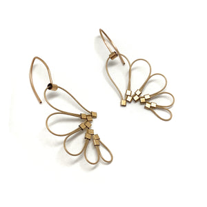Floral Gold and Nylon Earrings-Earrings-Meghan Riley-Pistachios