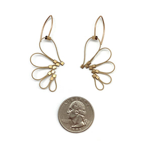 Floral Gold and Nylon Earrings-Earrings-Meghan Riley-Pistachios
