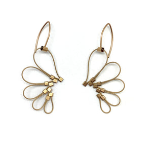 Floral Gold and Nylon Earrings-Earrings-Meghan Riley-Pistachios