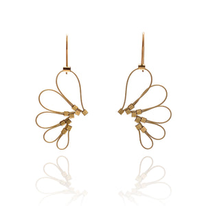 Floral Gold and Nylon Earrings-Earrings-Meghan Riley-Pistachios