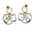 Floral Gold and Oxidized Sterling Silver Earrings-Earrings-Anna Krol-Pistachios