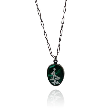 Floral Malachite Necklace