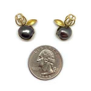 Flourishing Keshi Pearl Stud Earrings-Earrings-Liaung-Chung Yen-Pistachios