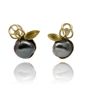 Flourishing Keshi Pearl Stud Earrings-Earrings-Liaung-Chung Yen-Pistachios
