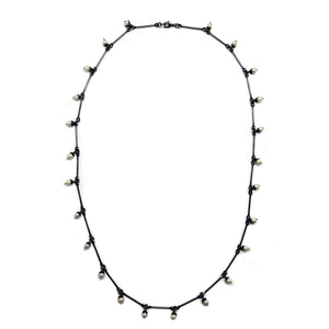 Flower Pearl Droplet Necklace-Necklaces-Liz Clark-Pistachios