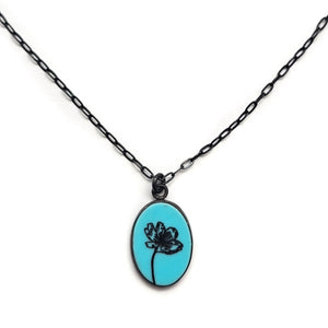 Flower Turquoise Necklace-Necklaces-Kelly Jean Conroy-Pistachios