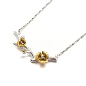 Flower and Branch Necklace-Necklaces-Manali Shinde-Pistachios