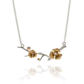 Flower and Branch Necklace