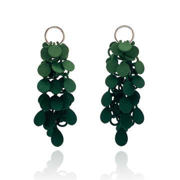 Forest Green Leaf Earrings