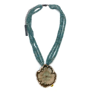Fossilized Wood Statement Necklace-Necklaces-Carin Jones-Pistachios
