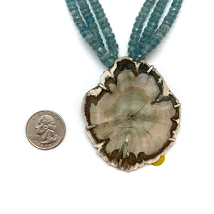Fossilized Wood Statement Necklace-Necklaces-Carin Jones-Pistachios