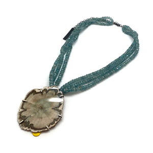 Fossilized Wood Statement Necklace-Necklaces-Carin Jones-Pistachios