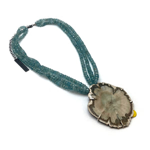 Fossilized Wood Statement Necklace-Necklaces-Carin Jones-Pistachios