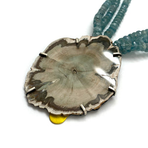Fossilized Wood Statement Necklace-Necklaces-Carin Jones-Pistachios