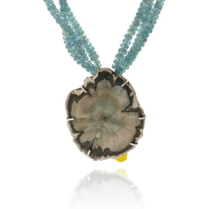 Fossilized Wood Statement Necklace-Necklaces-Carin Jones-Pistachios