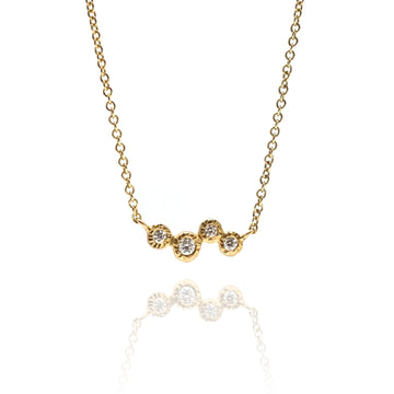 Four Diamond Gold Necklace