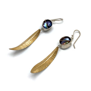 Freshwater Pearl Leaf Earrings-Earrings-Hilary Finck-Pistachios