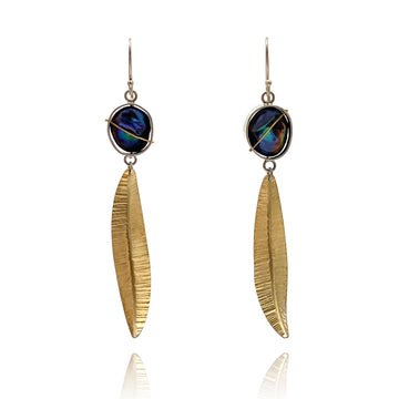 Freshwater Pearl Leaf Earrings