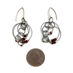 Garnet and Nylon Earrings-Earrings-Meghan Riley-Pistachios