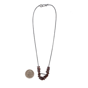 Garnet and Oxidized Sterling Silver Necklace-Necklaces-Karen Gilbert-Pistachios