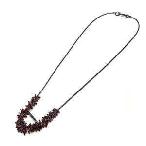Garnet and Oxidized Sterling Silver Necklace-Necklaces-Karen Gilbert-Pistachios