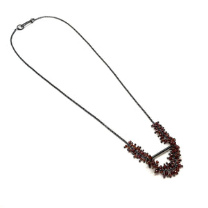 Garnet and Oxidized Sterling Silver Necklace-Necklaces-Karen Gilbert-Pistachios