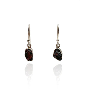 Garnet and Silver Earrings-Earrings-Julia Cabral-Pistachios