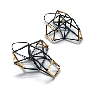 Geometric Crossed Earrings-Earrings-Emilie Pritchard-Pistachios