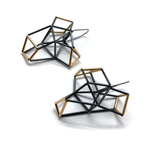 Geometric Crossed Earrings-Earrings-Emilie Pritchard-Pistachios