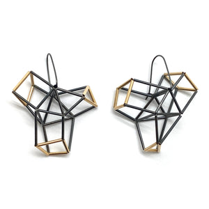 Geometric Crossed Earrings-Earrings-Emilie Pritchard-Pistachios