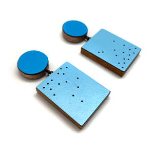 Geometric Earrings - Blue on Blue-Earrings-Karen Vanmol-Pistachios