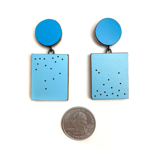 Geometric Earrings - Blue on Blue-Earrings-Karen Vanmol-Pistachios