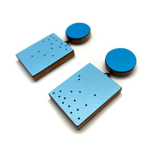 Geometric Earrings - Blue on Blue-Earrings-Karen Vanmol-Pistachios