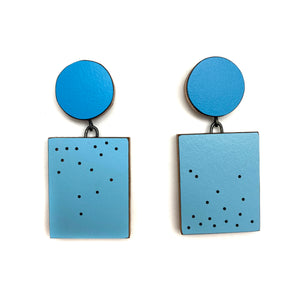Geometric Earrings - Blue on Blue-Earrings-Karen Vanmol-Pistachios