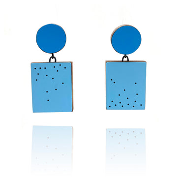 Geometric Earrings - Blue on Blue