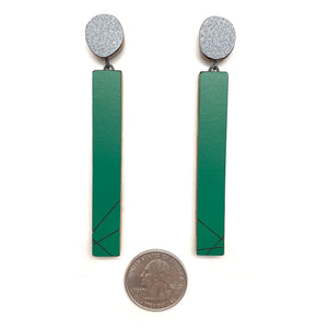 Geometric Earrings - Green and Marble-Earrings-Karen Vanmol-Pistachios