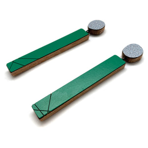 Geometric Earrings - Green and Marble-Earrings-Karen Vanmol-Pistachios
