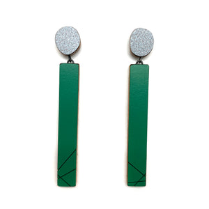 Geometric Earrings - Green and Marble-Earrings-Karen Vanmol-Pistachios