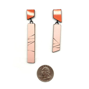 Geometric Earrings - Rose Gold and Orange-Earrings-Karen Vanmol-Pistachios