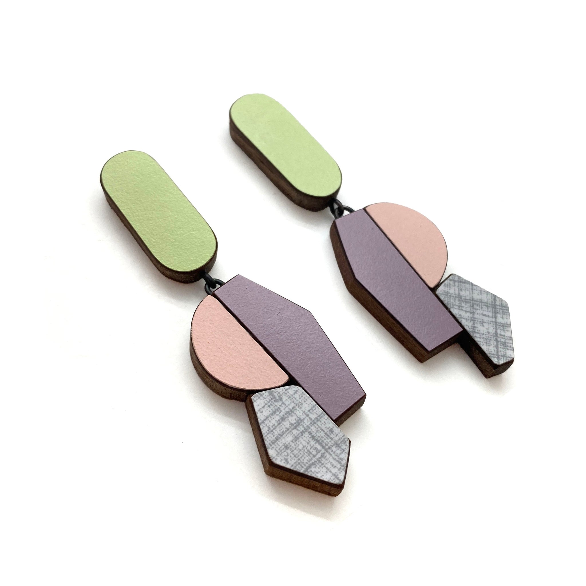 Geometric Earrings - Vintage Multicolor-Earrings-Karen Vanmol-Pistachios