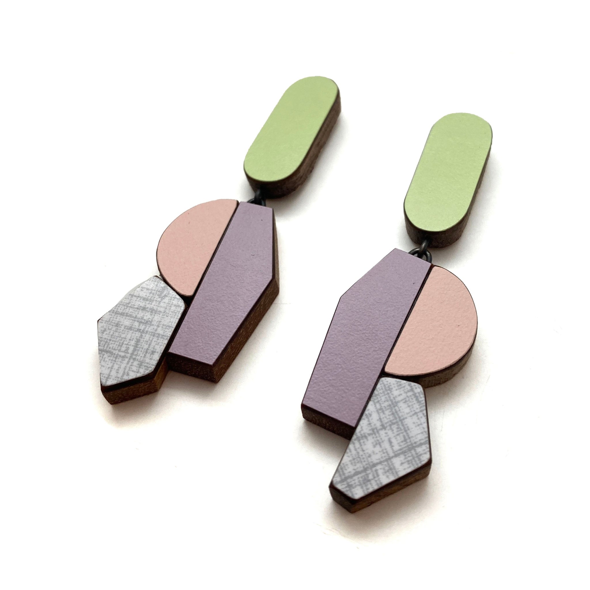 Geometric Earrings - Vintage Multicolor-Earrings-Karen Vanmol-Pistachios
