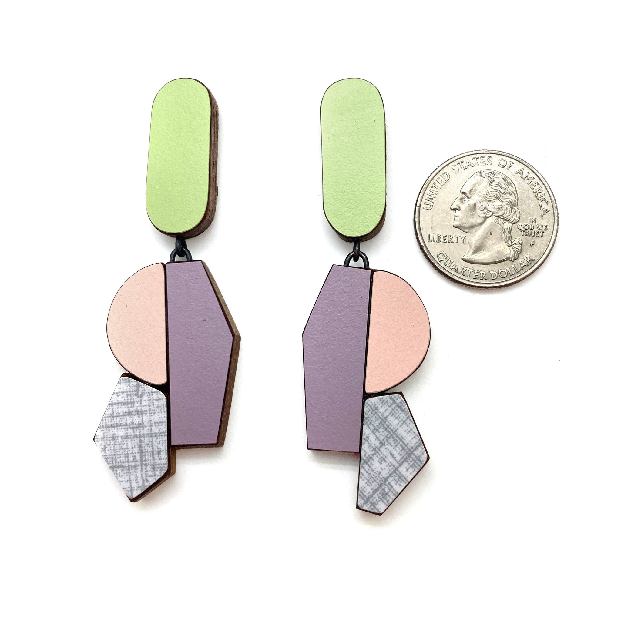 Geometric Earrings - Vintage Multicolor-Earrings-Karen Vanmol-Pistachios