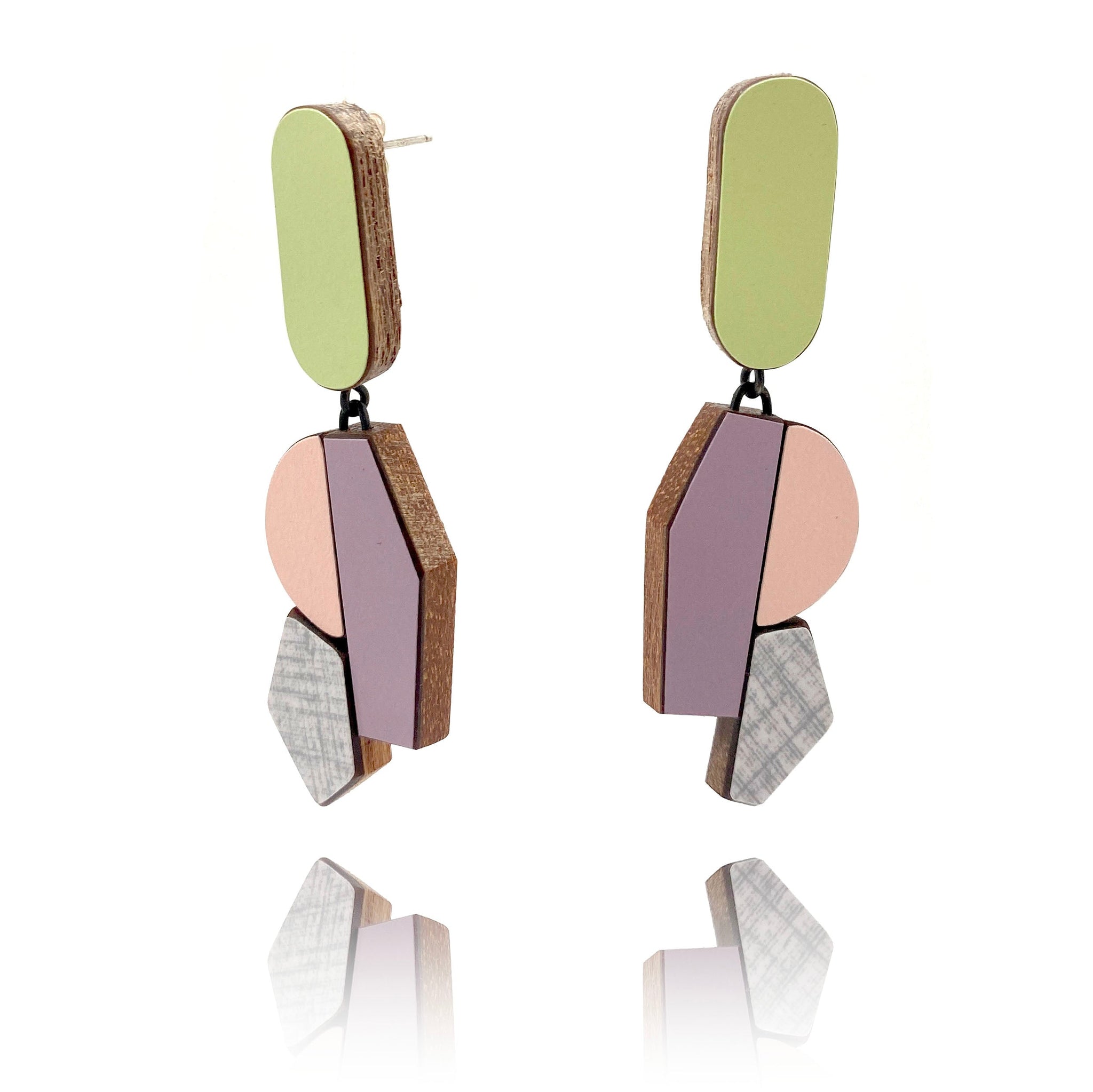 Geometric Earrings - Vintage Multicolor-Earrings-Karen Vanmol-Pistachios