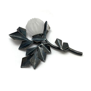 Geometric Floral Acrylic and Silver Brooch-Earrings-Nicole Schuster-Pistachios