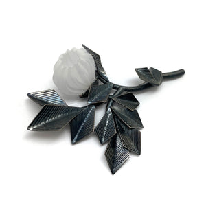 Geometric Floral Acrylic and Silver Brooch-Earrings-Nicole Schuster-Pistachios