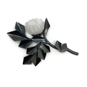 Geometric Floral Acrylic and Silver Brooch-Earrings-Nicole Schuster-Pistachios