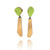 Geometric Gold Metallic and Green Earrings-Earrings-Karen Vanmol-Pistachios