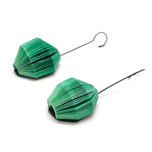 Geometric Green Paper Earrings-Earrings-Naoko Yoshizawa-Pistachios