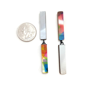 Geometric Metallic and Rainbow Earrings-Earrings-Karen Vanmol-Pistachios