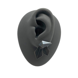 Geometric Silver Faceted Stud Earrings-Earrings-Nicole Schuster-Pistachios